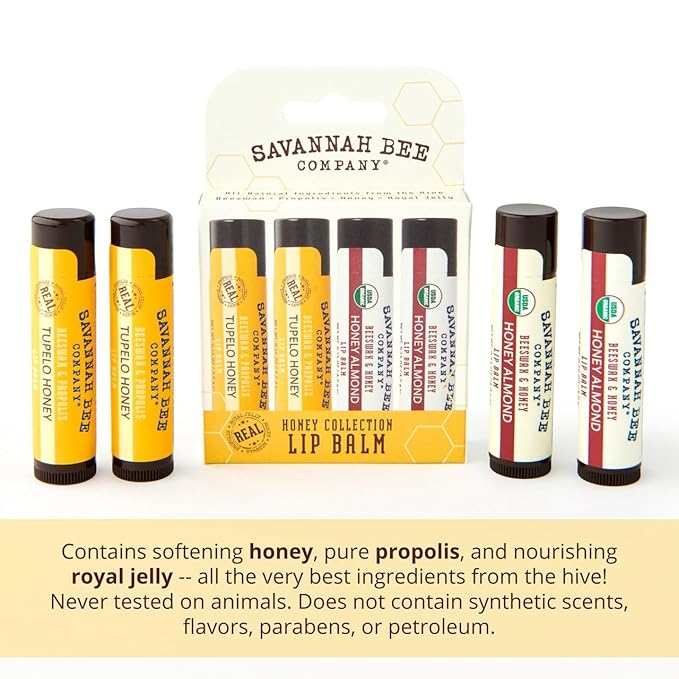 Savannah Bee Collection Lip Balm - Nourishes Dry Lips for All Day Comfort-VivaGrace Women