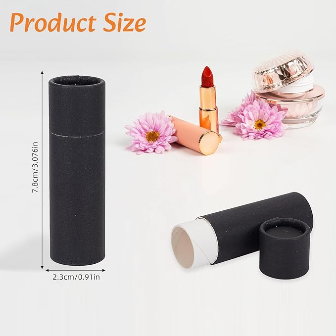 NICENEEDED 10 Pcs Kraft Paper Lipstick Tube, 0.6 Oz Paperboard Lip Balm Tubes, Cardboard Empty Deodorant Container Solid Perfume Tube Cosmetic Box for DIY Chapstick Deodorant Crayon-VivaGrace Women