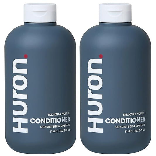 Huron Men’s Conditioner - Lightweight, Hydrating Conditioner - Eliminates Frizzy Hair, Moisturizes, & Restores Shine - Clean & Invigorating Scent - 100% Vegan Ingredients & Cruelty-Free - 11.8 Fl Oz (2 Pack)-VivaGrace Women