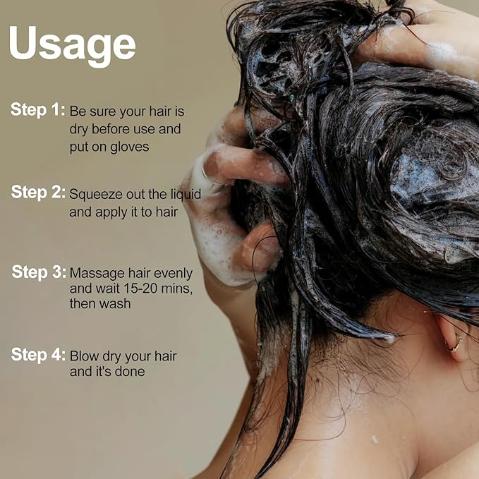 Coffee Hair Dye, Hair Dye Shampoo for Men and Women, Hair Color Shampoo For Home Use, Shampoo Para Canas, Hair Dye Shampoo 3 in 1, 16.9 Fl Oz (Coffee)-VivaGrace Women