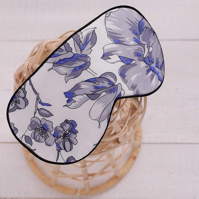 100% Pure Silk Eye Mask Sleep Eye Mask Eye Cover Eyeshade Sleeping Eye Mask Printed Colors (#11)-VivaGrace Women