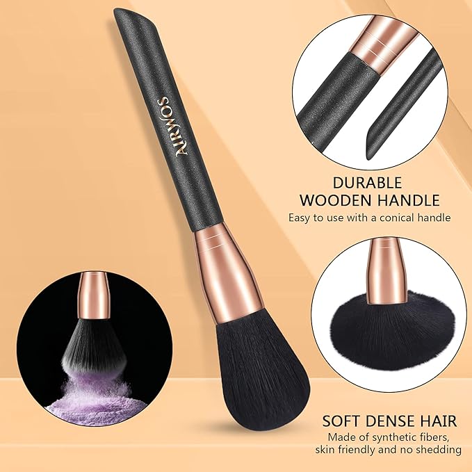 AIRWOS® Makeup Brushes Set Professional 14Pcs Makeup Brushes Pearl Flash Handles Premium Synthetic Foundation Face Powder Brush Blending Eyeshadow Concealers Makeup Brushes MakeUp Brushes with Case-VivaGrace Women