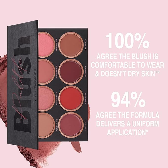 8 Colors Blush Palette, Matte Light Luxury Blush Powder Bright Shimmer Face Blush, Contour and Highlight Blush Palette, Professional Facial Beauty Cosmetic Makeup Blush-VivaGrace Women
