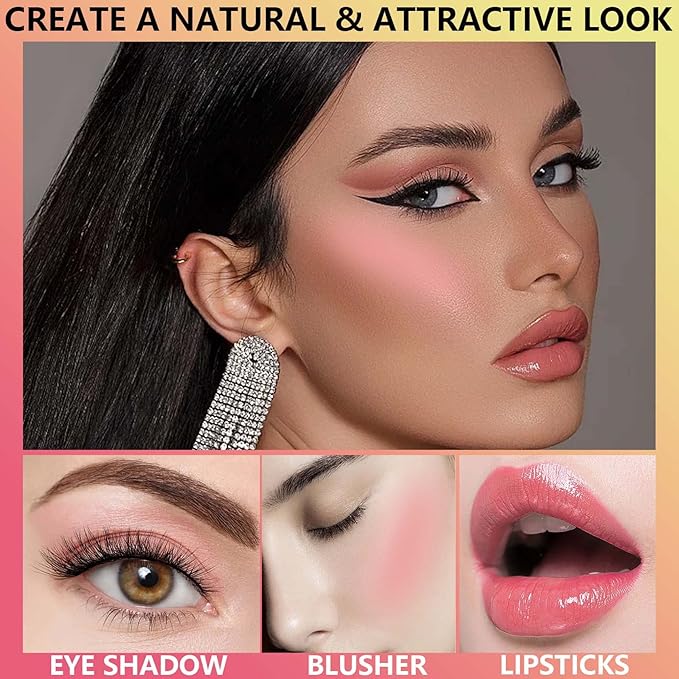Liquid Blush,Natural Soft Cream Face Blush Matte Cheek Tint,Lightweight,Moisturizing,Waterproof,Long Lasting Face Blush Stick(1#)-VivaGrace Women