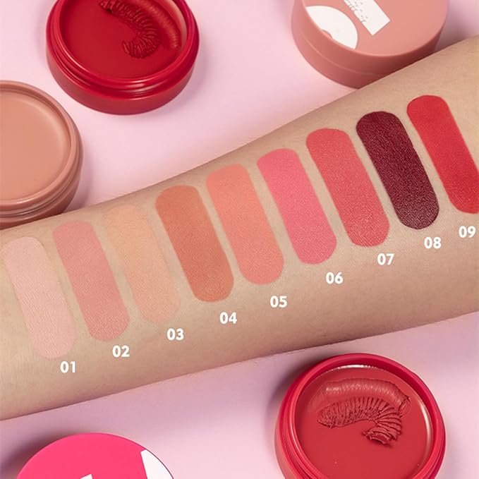 MAEPEOR Cream Blush 9 Color Smooth High-Pigmented Buildable Face Blush Long-Lasting Natural Look Face Blush for Cheeks (Color 09)-VivaGrace Women