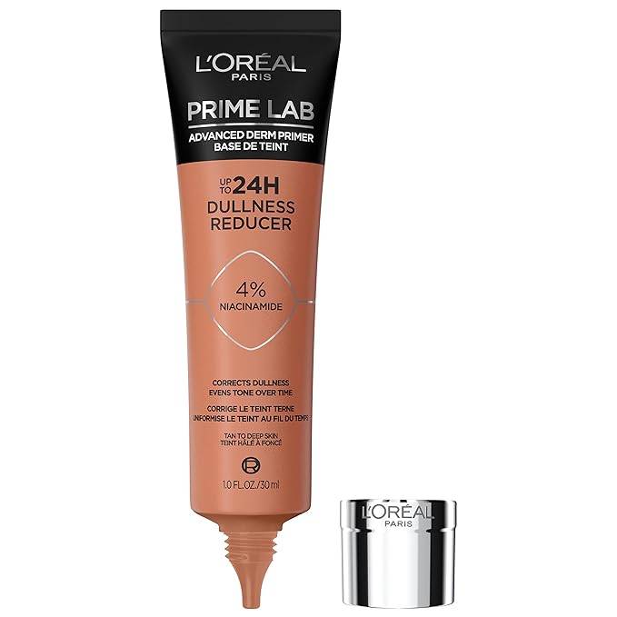 L'Oreal Paris Prime Lab Up to 24H Dullness Reducer, Face Primer Infused with Niacinamide to Reduce Face Dullness and Extend Makeup Wear, 1.01 Fl Oz-VivaGrace Women