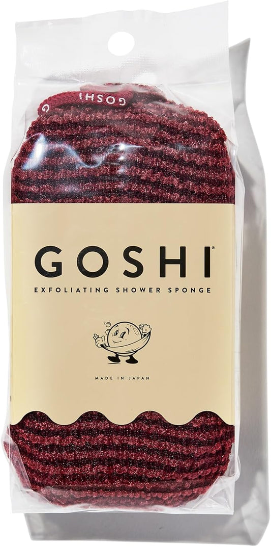 GOSHI Exfoliating Shower Sponge - Rip-Resistant, Rapid-Drying Exfoliating Bath Sponge for All Skin Types - Brick Red - Made in Japan-VivaGrace Women
