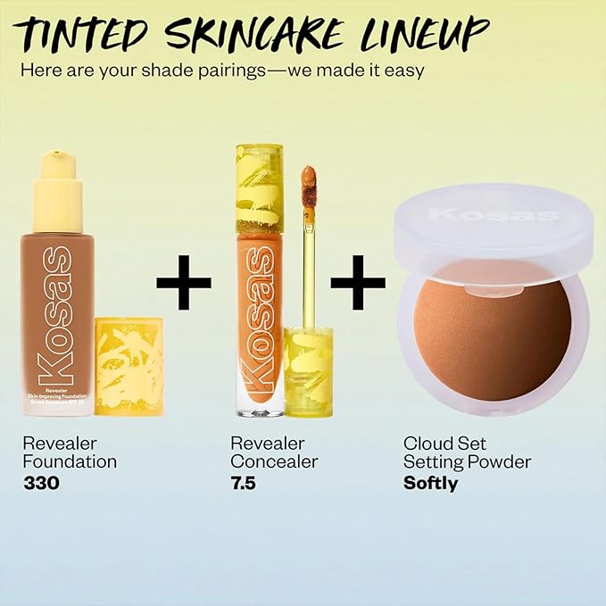 Kosas Revealer Skin-Improving Foundation with SPF 25 Protection - Hydrate, Brighten, Soothe, Plump, Protect Skin - Clean Formula, Natural Finish and Clean Formula - Medium Deep Neutral Warm 330-VivaGrace Women