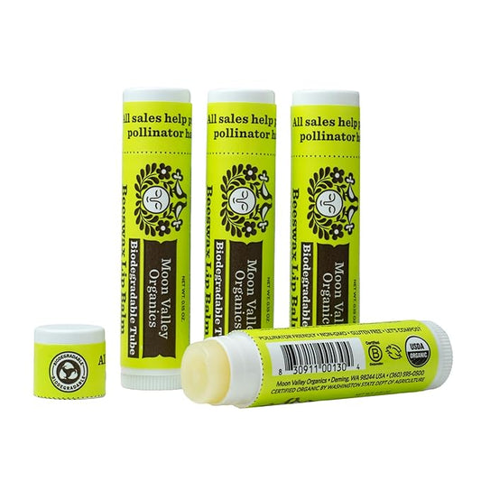 Moon Valley Organics Beeswax Lip Balm for Moisturizing Lips and Cuticles (TROPICAL COCONUT LIME, 4 Count (Pack of 1))-VivaGrace Women