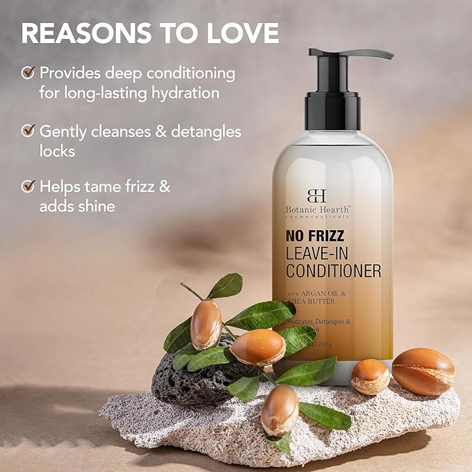 Botanic Hearth Leave In Conditioner For Curly, Frizzy, Dry, Damaged Hair | Detangling Conditioner With Shea Butter, Argan Oil & Allantoin | Smooth Flyaways & Add Shine | For All Hair Types | 8 Oz-VivaGrace Women