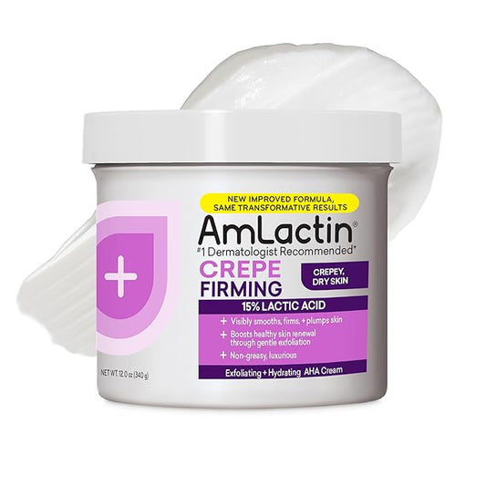 AmLactin Crepe Firming Cream - 12 oz Body Cream with 15% Lactic Acid - Exfoliator and Moisturizer for Crepey, Dry Skin (Packaging May Vary)-VivaGrace Women