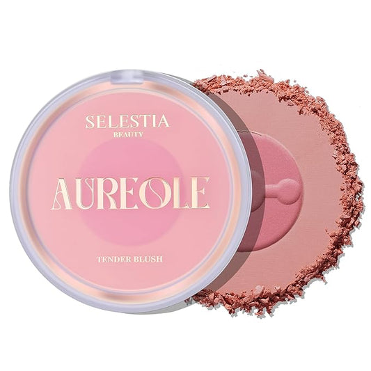 Blush Duo Aureole - High Pigmented Pink Blush for Cheeks - Blush Powder with Matte Finish - Easy-to-Blend Texture - Mix or Use Separately, 0.53 Oz-VivaGrace Women
