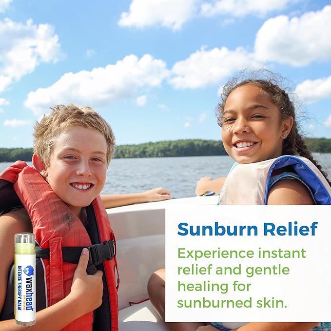 Waxhead Organic Lip Balm Vanilla - Sunburn Relief, Lip Moisturizer for Very Dry Lips, Lip Therapy, Lip Repair for Dry Cracked Lips, Healing Lip Balm for Severely Chapped Lips (4 pack)-VivaGrace Women