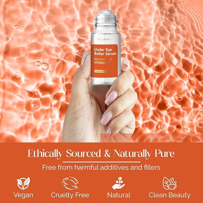 Eye Roller Serum with Vitamin C & Niacinamide - Eye Serum for Puffiness & Fine Lines - Anti Aging Korean Skin Care - 1.69 Fl Oz./50ml-VivaGrace Women