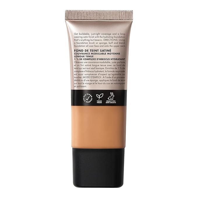 e.l.f. Soft Glam Foundation, Medium Coverage, Long-Lasting & Buildable Foundation For A Smooth, Satin Finish, Vegan & Cruelty-Free, 44 Tan Cool-VivaGrace Women