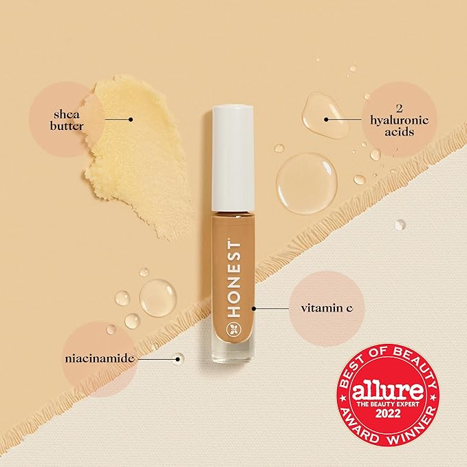 Honest Beauty Fresh Flex Concealer with Niacinamide + Vitamin E + Hyaluronic Acid | Vegan + Cruelty free | Ivory, 0.17 fl oz-VivaGrace Women