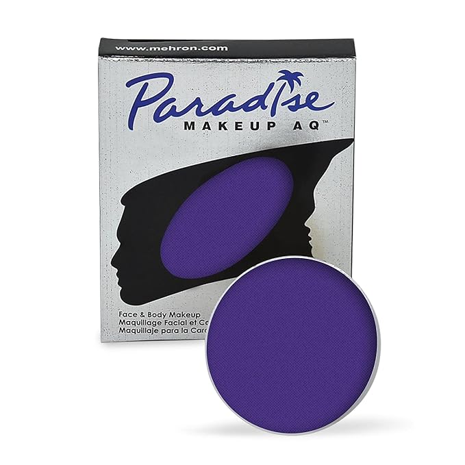 Mehron Makeup Paradise Makeup AQ Refill Size | Stage & Screen, Face & Body Painting, Beauty, Cosplay, and Halloween | Water Activated Face Paint, Body Paint, Cosplay Makeup .25 oz (7 ml) (VIOLET)-VivaGrace Women