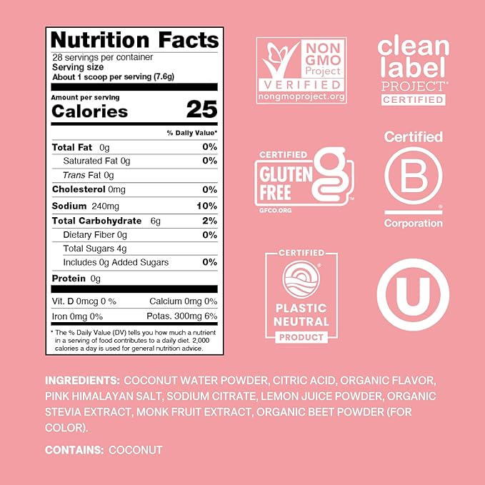 Cure Hydration | Plant-Based Electrolyte Drink Mix | No Added Sugar | Dehydration Relief Powder Made with Coconut Water | Non-GMO | Vegan | 28 Servings Jar - Strawberry Kiwi-VivaGrace Women