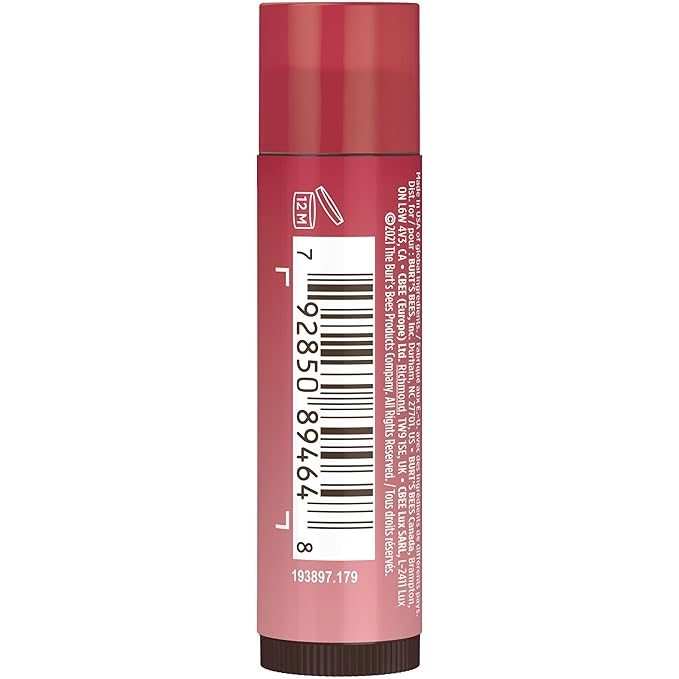 Burt's Bees Lip Tint Balm with Long Lasting 2 in 1 Duo Tinted Balm Formula, Color Infused with Deeply Hydrating Shea Butter for a Natural Looking Buildable Finish, Fiery Red Dahlia (2-Pack)-VivaGrace Women
