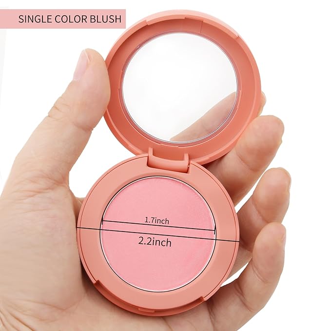 Boobeen Powder Blush, Single Color Blush Face Blush Palette Matte Baked Cream Blush Makeup Powder, High Pigment Pressed Blush for Create a Natural Cheek Flushed Look (06#)-VivaGrace Women