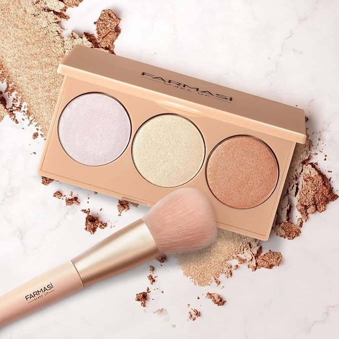 FARMASI- PEACH BITE bronzer- 3 in 1 PALETTE-VivaGrace Women