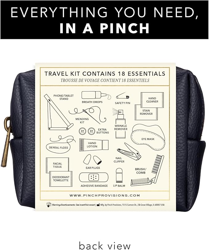 Pinch Provisions Travel Kit, includes 18 Must-Have Emergency Essential Items for Travelling, Ideal Road Trip or Airport Gift for Friends, Family & Peers, Portable Pouch-VivaGrace Women
