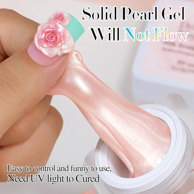 Double Rhythm 3D Nail Gel Pearl Solid Sculpting Gel for Nail Art Non-Sticky Hard for Building Carving Molding Extension Soak Off UV/LED Nail Art Salon Home DIY 0.5 Oz (Nude-Silk 02)-VivaGrace Women