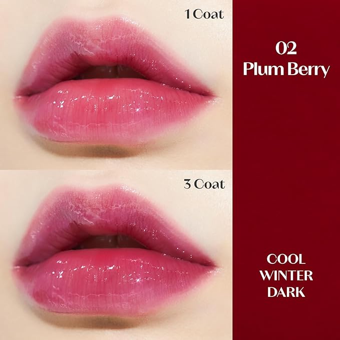 ETUDE Dear Darling Oil Tint #2 Plum Berry 4.2g | High Moisturizing and Strong Hydrating Lip Oil/Lip Gloss | Smooth and Moist Lips | Non-Sticky Lip Oil Tint For Dry Lips | K-beauty-VivaGrace Women