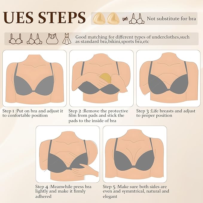 Sticky Bra Breast Enhancement, Sticky Bra Push Up Double Sided Bra Inserts Bra Pads for Bikini & Swimsuit Sport-VivaGrace Women