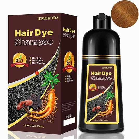 Blonde Brown Hair Dye Shampoo 3 in 1, Instant Hair Color Shampoo for Women Men, Natural Color Shampoo Hair Dye, Grey Hair Coverage in Minutes, Herbal Formula (17.6 FL OZ)-VivaGrace Women