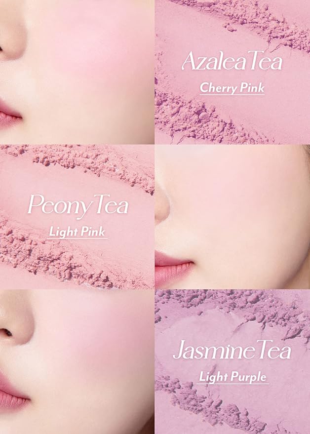 I'm Meme Palette - Afternoon Tea Blusher | Blossom Tea Blended, Cool Tone Blush for Cheek, Soft Pink, Peach, Lavender, 3 Shades Palette, Matte Powder Blush for Face&Cheeks, 0.4oz-VivaGrace Women