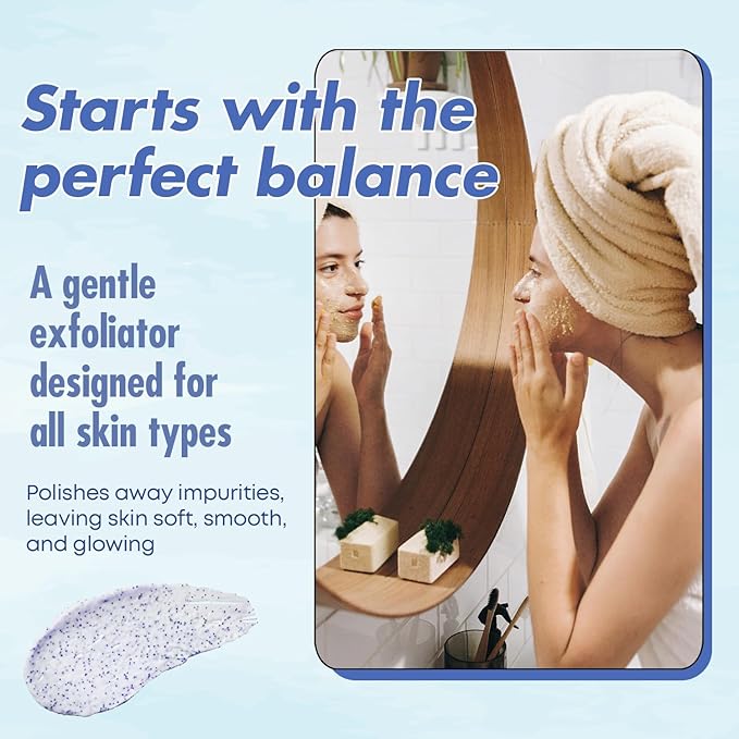 Hyaluronic Acid Facial Scrub - Dermatologist Tested, Anti-Aging, Korean Skin Care, Hydrates & Plumps Dry Skin, Improves Texture & Firmness - Gentle, Vegan, 95% Natural - 1 Pack-VivaGrace Women