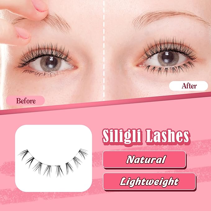 Lashes Natural Bottom Lashes 9mm Lower Strip Lashes Extention False Eyelashes Natural Look Wispy Bottom Eyelashes Fake Lashes Pack 7 Pairs-VivaGrace Women