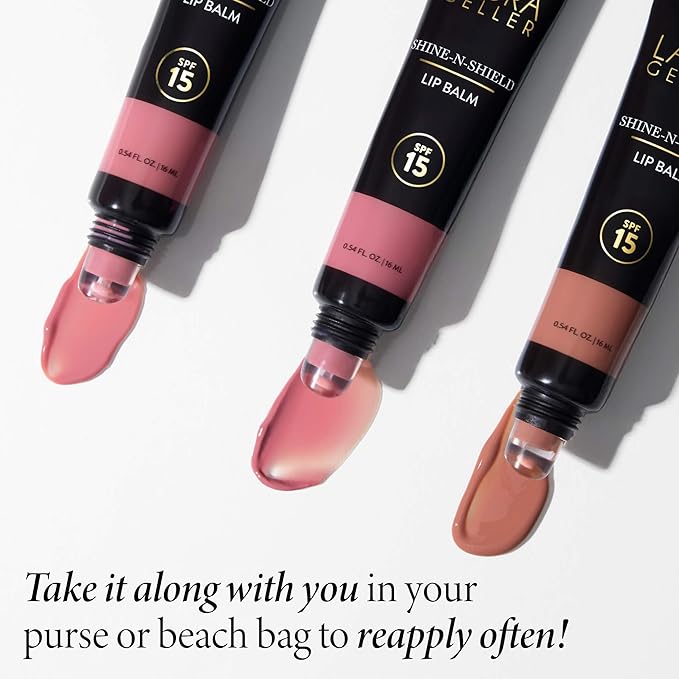 LAURA GELLER NEW YORK Shine-n-Shield Lip Balm SPF 15, Sunset Sands - Nourishes, Hydrates & Protects Lips-VivaGrace Women