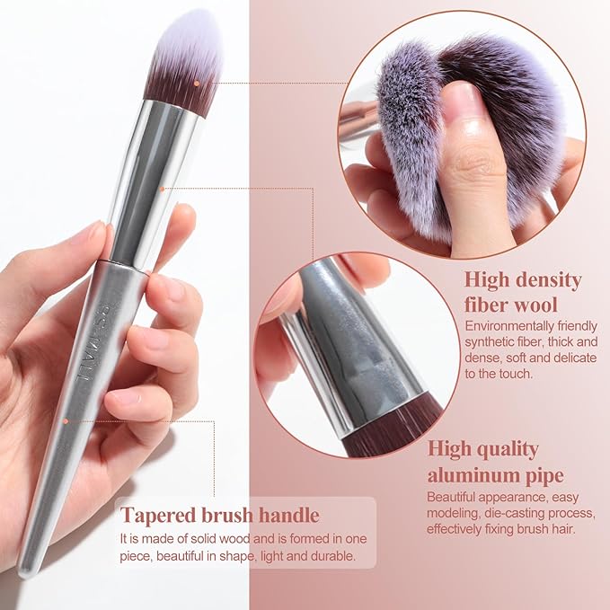 BS-MALL Makeup Brush Set 18 Pcs Premium Synthetic Foundation Powder Concealers Eye shadows Blush Makeup Brushes with black case-VivaGrace Women