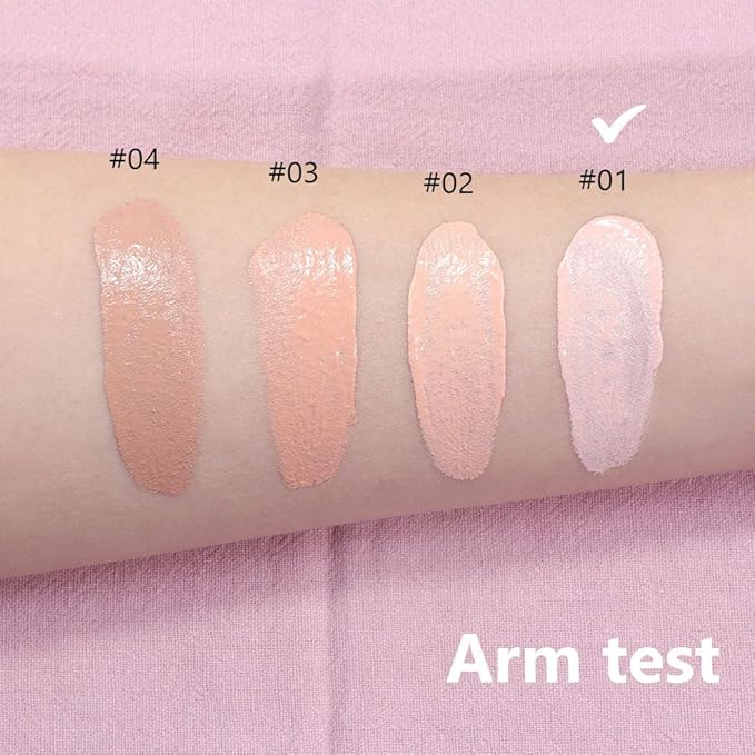 2 Pack Liquid Foundation Cream with Foundation Brush for Face Makeup,Durable Full Coverage Matte Concealer Make Up,Oil Control & Waterproof Base Primer -1 Fl.Oz (#01)-VivaGrace Women