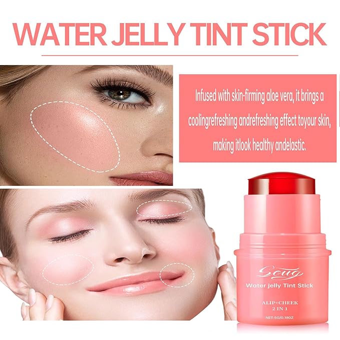 Milk Jelly Blush - Milk Blush - Sheer Cheek & Lip Stain，Long Lasting Milk Jelly Tint Have Transparent & Bright Colors (#4 berry)-VivaGrace Women