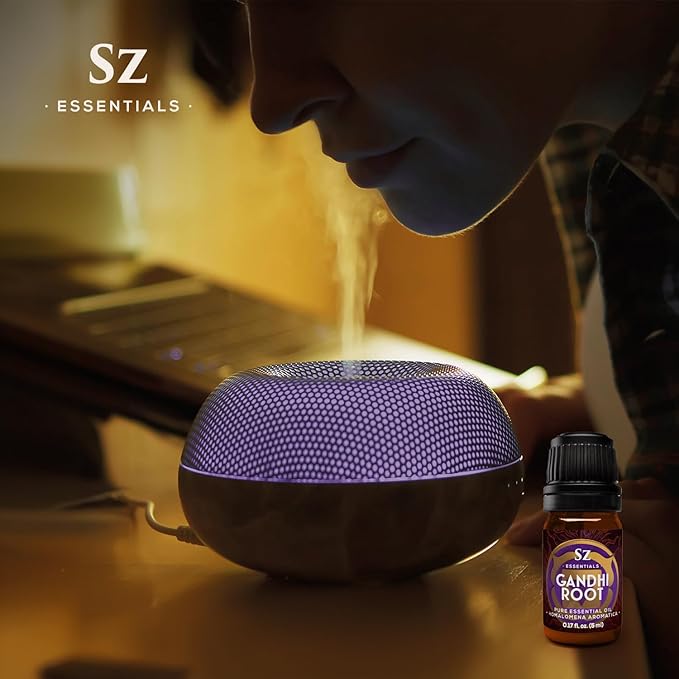 Gandhi Root Essential Oil, 100% Pure Sugandh Mantri Oil, Steam Distilled from Homalomena Aromatica - Sweet & Woody Scent w/Earthy Overtones - Therapeutic Grade & Vegan - 0.17oz (5ml)-VivaGrace Women