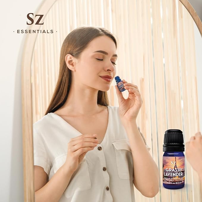 Grasse Lavender Essential Oil - France - Beautiful Floral Lavender Scent with Pine Notes - Lavandula stoechas - 100% Pure & Undiluted - Aromatherapy- Therapeutic Grade & Vegan 0.22 oz-VivaGrace Women