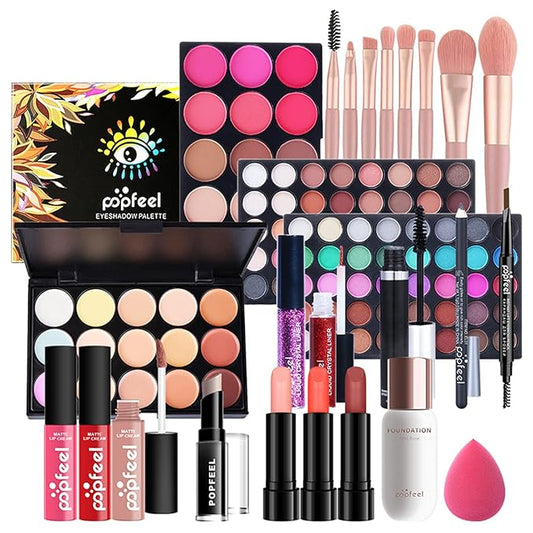 Multi-purpose Makeup Kit All-in-One Makeup Gift Set Colours Mix Eyeshadow Concealer Lip Gloss Pressed Powder and Powder Blusher Cosmetic Makeup Palette Set Kit #097-VivaGrace Women
