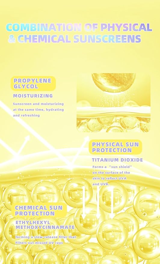 Shimmer Face Primer with Sunscreen, SPF 30, Highlighting Fine Glitter Brightening + Sun Protection, Moisturizing Sunscreen, Natural & Refreshing, Oil-Controlling,Non-Greasy Isolation Primer-VivaGrace Women