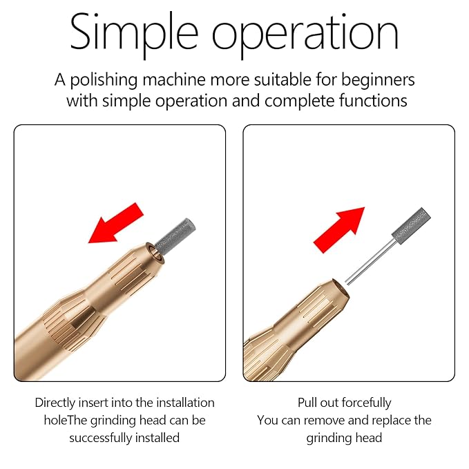 Electric Nail Drill Professional Machine Efile Manicure Pedicure Tools Portable File for Acrylic Gel Dip Powder Nails Salon Use Manicure Pedicure Nail Supplies (Gold)-VivaGrace Women