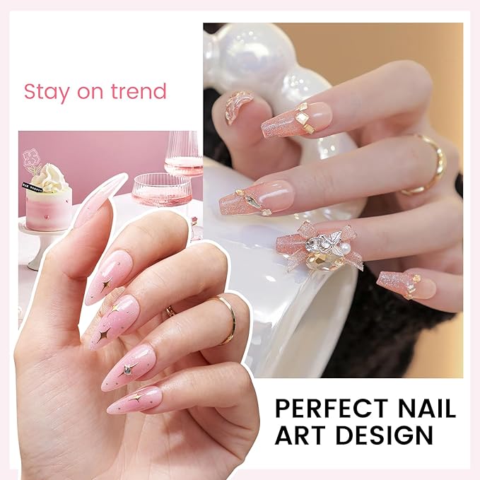 Jelly Gel Nail Polish Kit with U V Light, Hema-Free Milky Nude Sheer White Pink Gliter Gel Polish Set with Base & Top Coat Chrome Nail Powder, 4 Colors Mini Salon Nail Art Starter Gift for Women Girl-VivaGrace Women