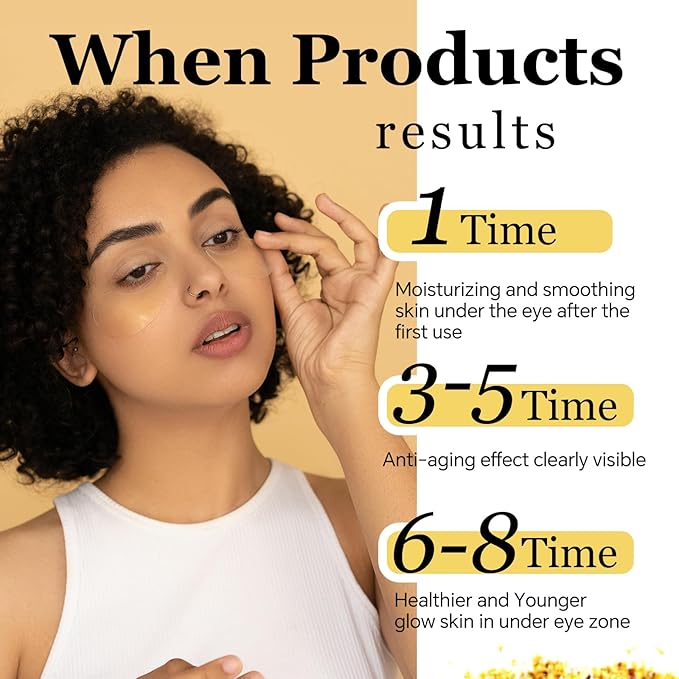 24k Gold Eye Treatment Maks 60PCS Under Eye Patch Cooling Under Eye Pads for Brightening Repairing and Refreshing Your Skin Under Eye Mask, Beauty Skin Care(gold)-VivaGrace Women