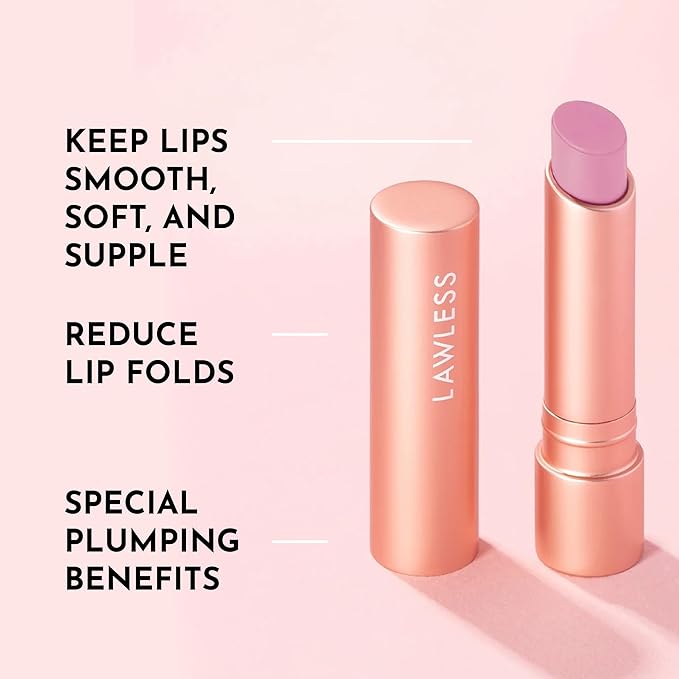 LAWLESS Forget the Filler Lip Plumping Line Smoothing Tinted Balm, Cupid, Pink, 0.09 Ounce-VivaGrace Women