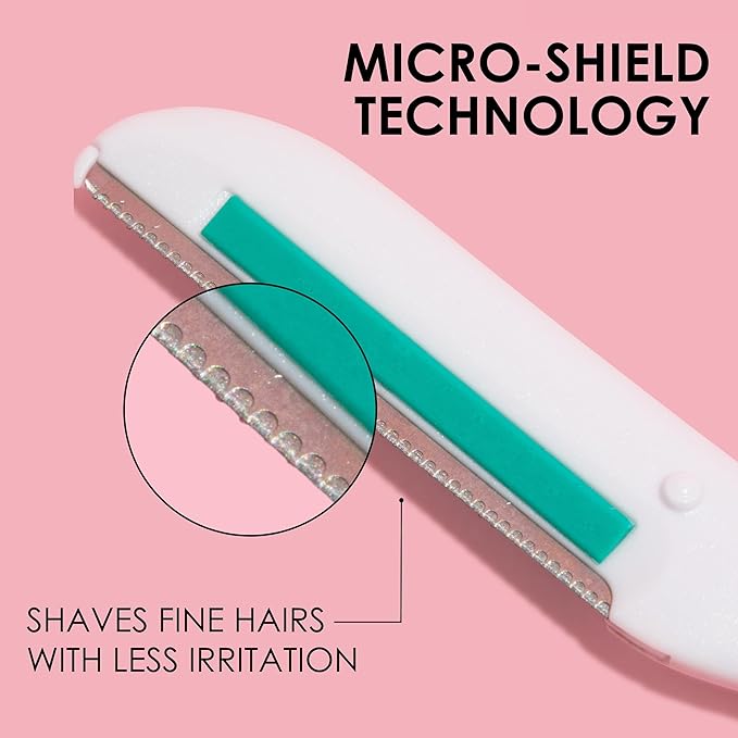 JAPONESQUE Dermaplaner with Soothing Aloe Comfort Strip - Skin Tool with Ultra Precision Blade for Facial Hair Removal and Exfoliation, 3pk.-VivaGrace Women