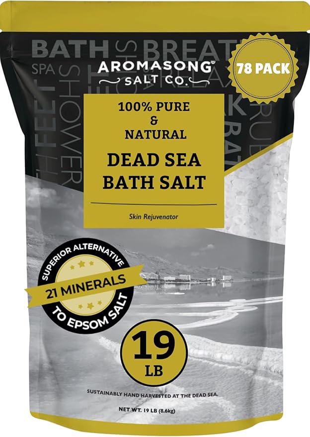Aromasong Dead Sea Salt - Spa Bath Salt - Bulk 19 Lb Pack of 78 (1482 Lbs Total) Fine Grain - 100% Pure - Better Absorbing Than Epsom Salt - Soak for Women & Men for Skin Issues and Relaxation-VivaGrace Women