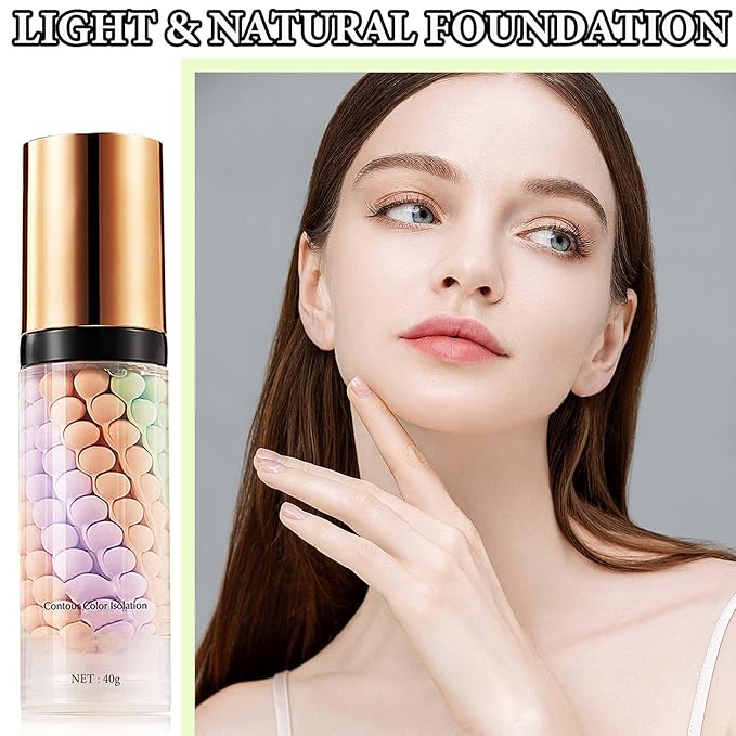 1 Pcs One Step Color Corrector,Natural Isolation Cream,Face Primer Makeup Tricolor Tinted Moisturizer,Oil Control & Moisturizing Skin Tone Correcting and Brightening Primer Concealer Foundation-VivaGrace Women
