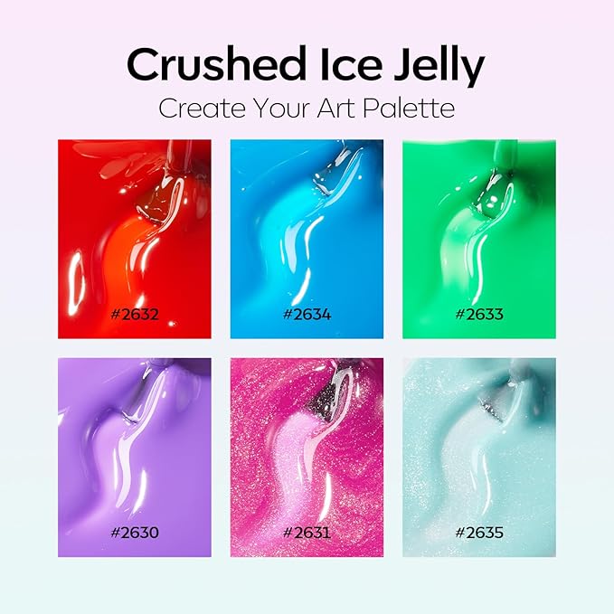 modelones Summer Gel Nail Polish, 6 Colors Jelly Gel Polish Neon LGBT Red Blue Green Pink Purple Nail Art Design Translucent Soak Off Manicure Salon DIY Girls Women Gift-VivaGrace Women