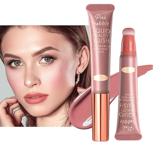 Liquid Blush Makeup Wand, Velvet Cream Blush Stick for Cheeks and Lips, Blush and Highlighter Stick, Easily Blendable, Long-Wearing, Smudge Proof-VivaGrace Women